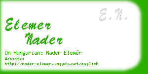 elemer nader business card